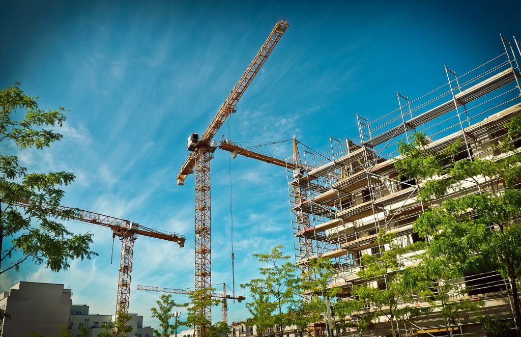 construction, construction cranes, building, scaffolding